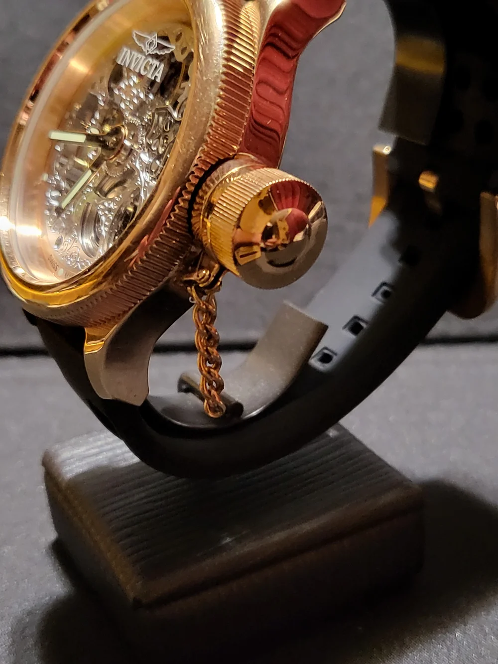 Invicta Model 3489 Gold Skeleton Dial Men's Mechanical Watch